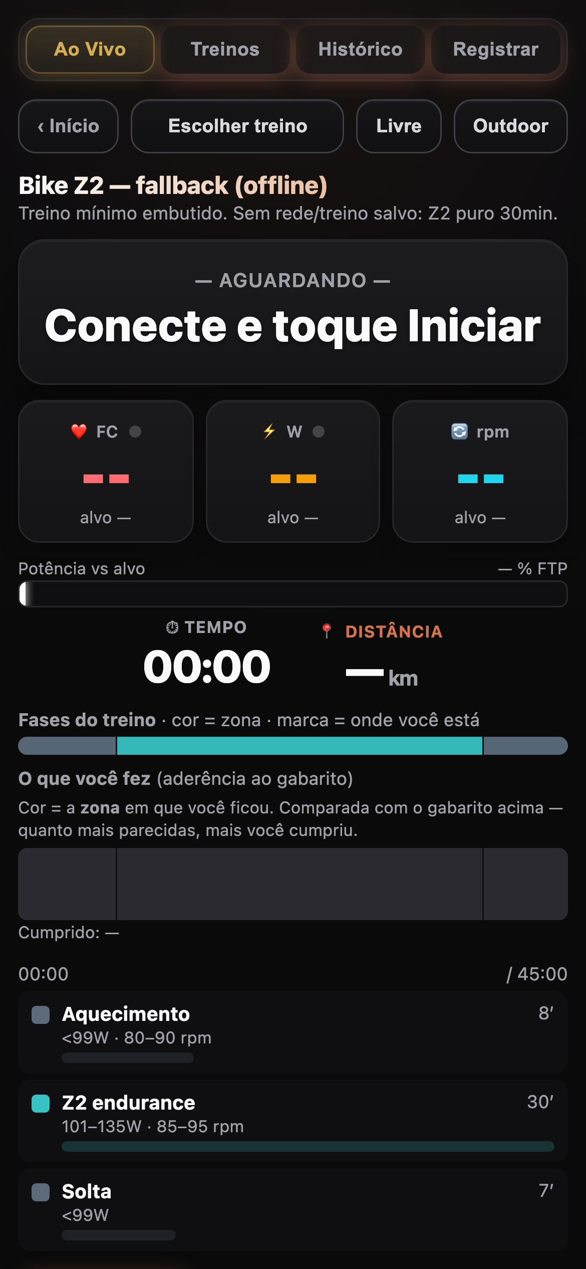 Aula guiada ao vivo no app do aluno
